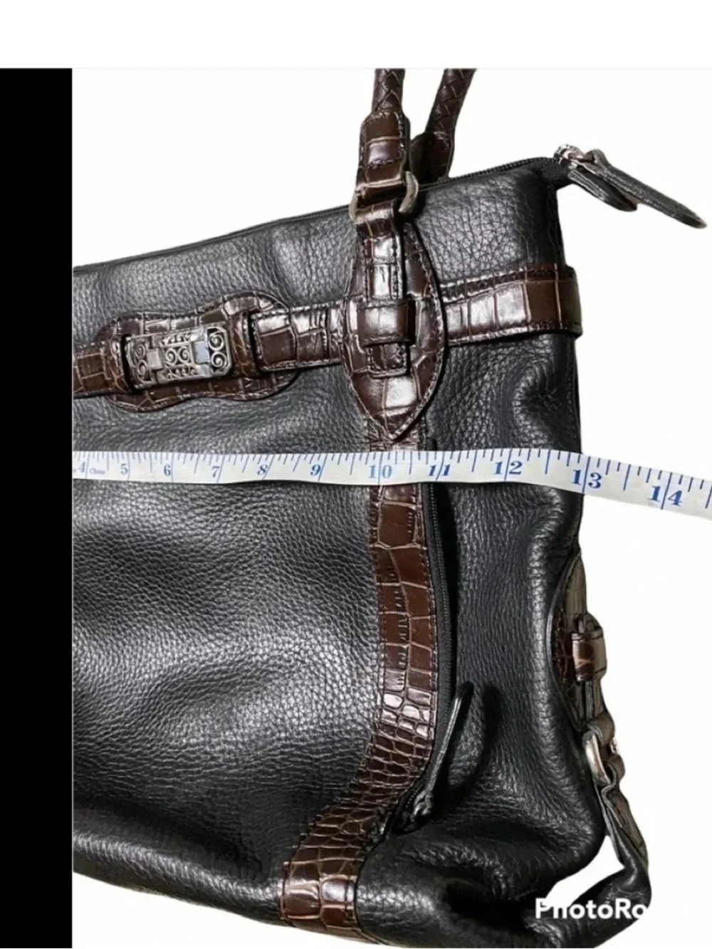 Brighton Heloise Black Pebbled Leather Tote